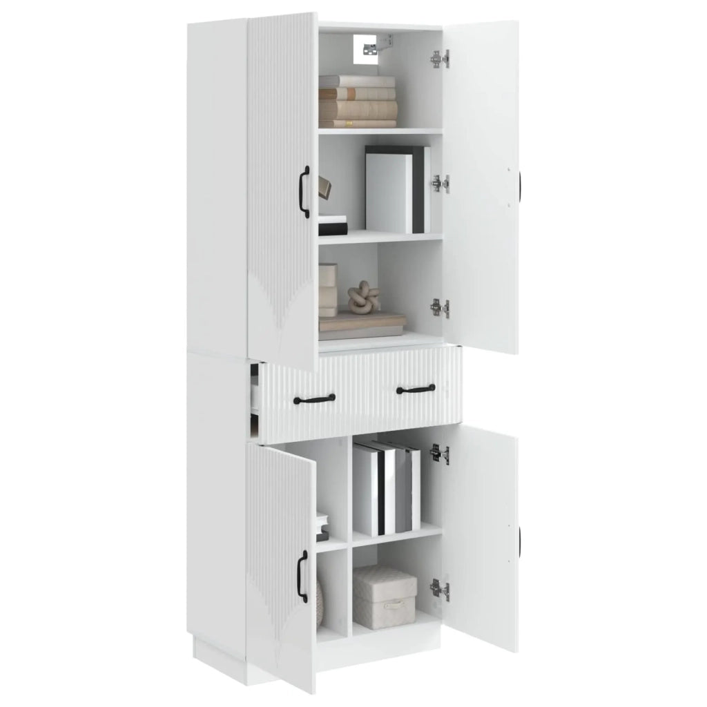 Set di armadi 2 pcs Bianco Lucido Legno ingegnerizzato 3416830