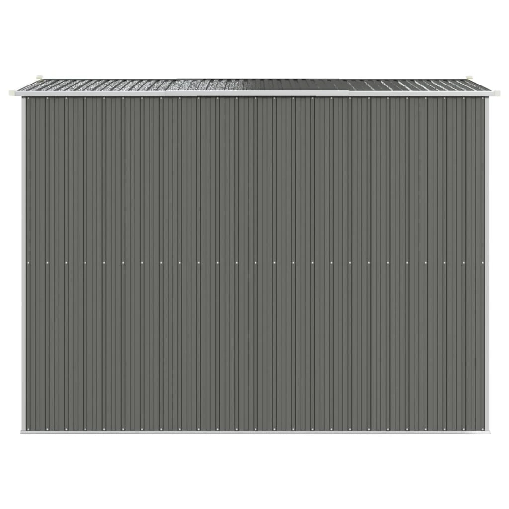 Casetta da giardino cabina ripostiglio capanno da esterno capanno per attrezzi robusta colore chiaro 192 x 274 x 223 cm acciaio zincato grigio 02_0022256