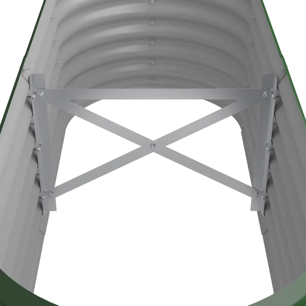 Fioriere | Cassetta per fiori | Letto Giardino Acciaio Zincato 114x40x36 cm Verde