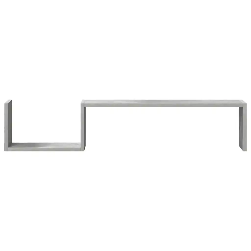 Mensole Parete 2pz Grigio Cemento 100x15x20cm Legno Multistrato 807272
