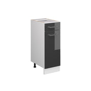 Mobiletto base per cucina R-Line Antracite lucido/Bianco 30 cm senza piano di lavoro Vicco
