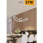 Trade Shop - Lampadario Led Moderno Intrecciato A Fiocco Bianco 57w Luce 4000k 6500k 3000k A59b - -bianco Naturale      -