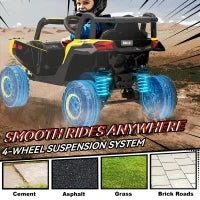 Macchina elettrica bambini 12 V, con telecomando, 96 x 61 x 56 cm, Giallo