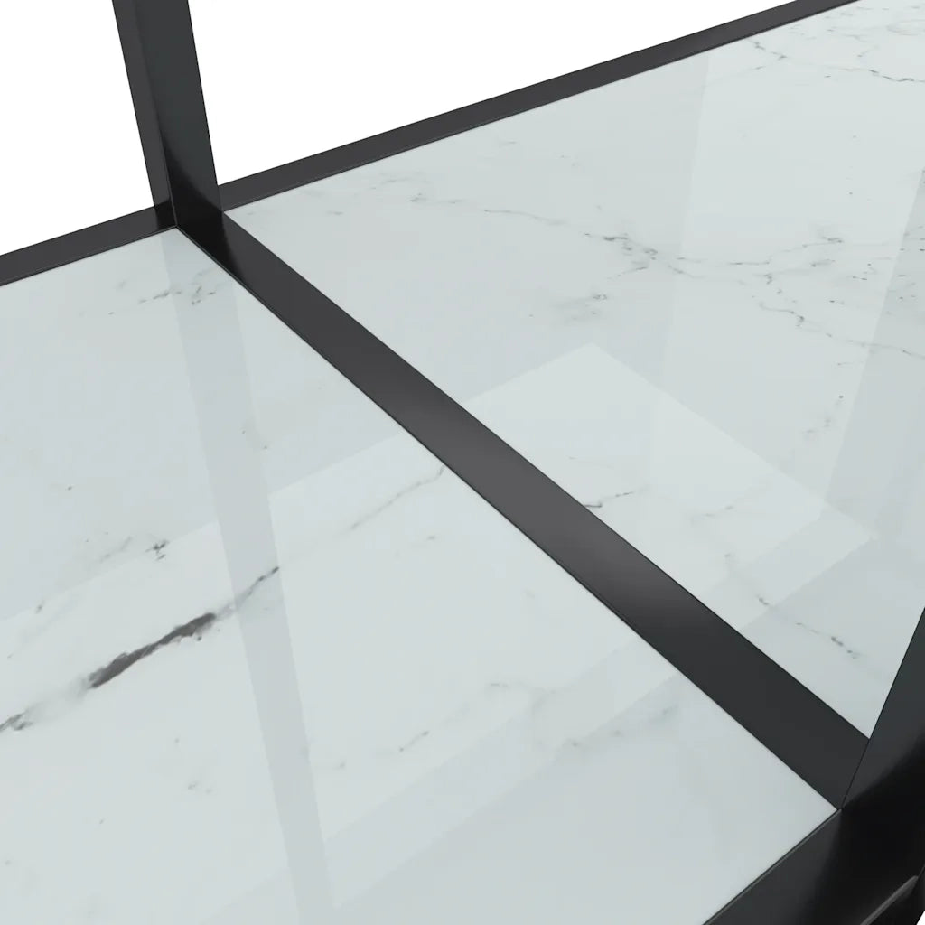 Tavolo Consolle Bianco 180x35x75,5 cm in Vetro Temperato cod mxl 25236