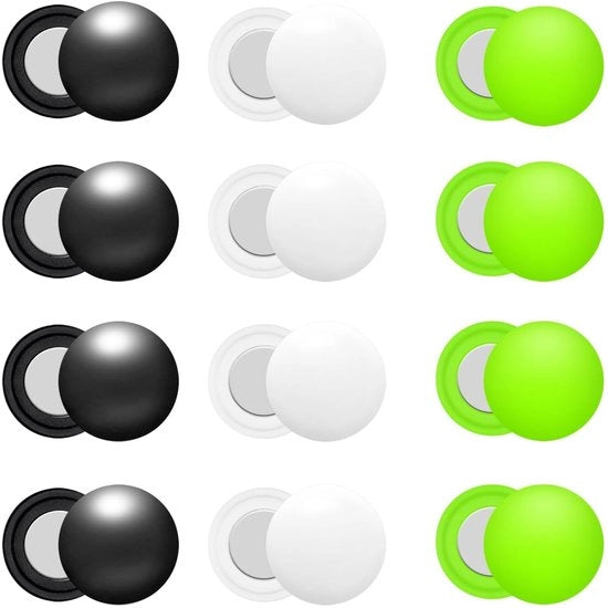 Etichette per numerazione corsetti 12 pezzi - supporto numerazione/magnete - supporto corsetti - fissaggio campo - abbigliamento da trail - nero/bianco/verde - clip numerazione