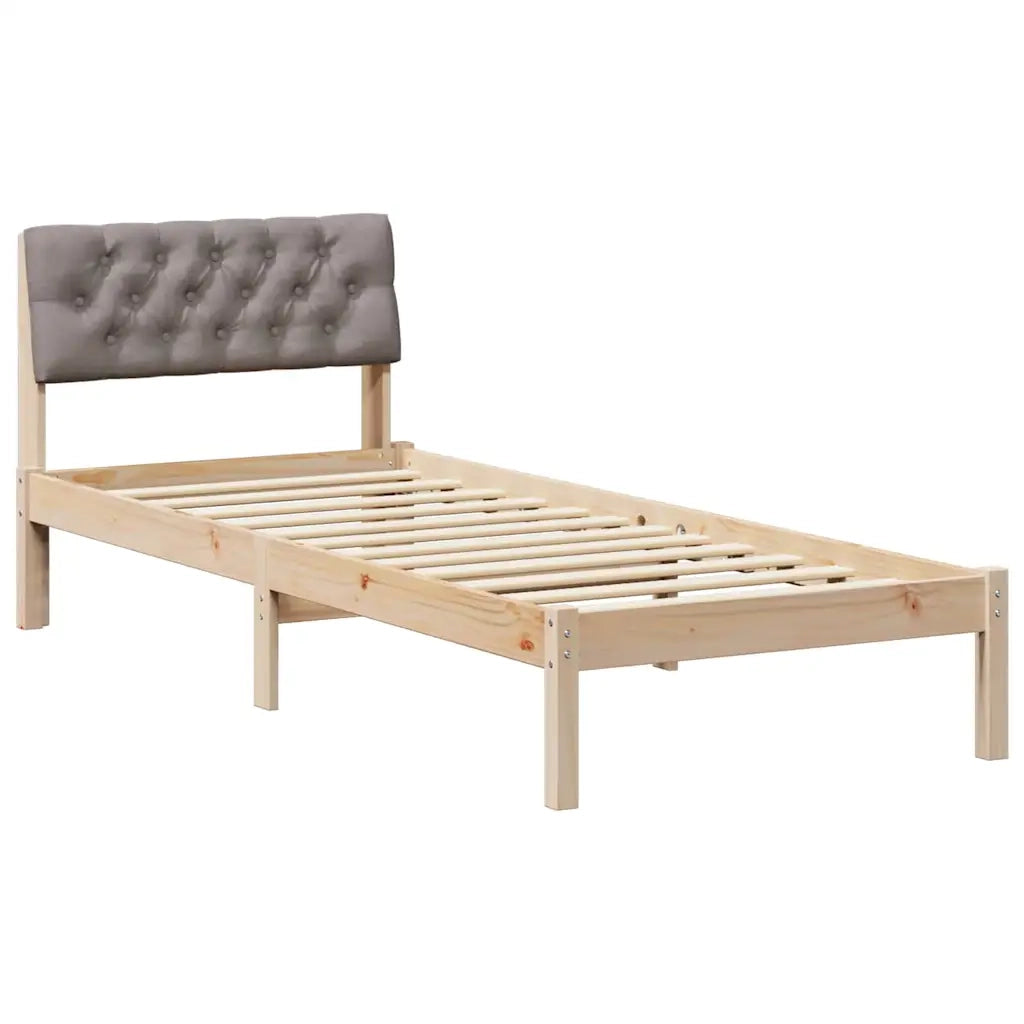 Struttura del Letto con testiera Marrone e taupe 75 x 190 cm 878652