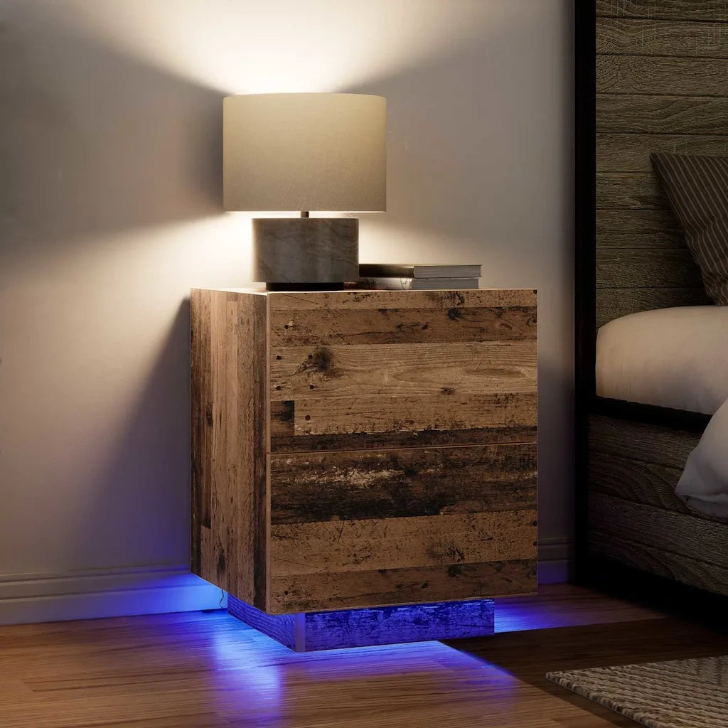 Comodino | Armadio da Notte | Mobiletto da notte con cassetto Legno vecchio 45 x 40 x 55 cm