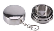 Portatile Bicchieri in Acciaio Inossidabile - Tazza da Campeggio Collapsabile - Bicchiere da Viaggio Portatile - Bicchiere Telescopico - Chiave a Sospensione - Disegno Spazievitore - Tazza da Viaggio