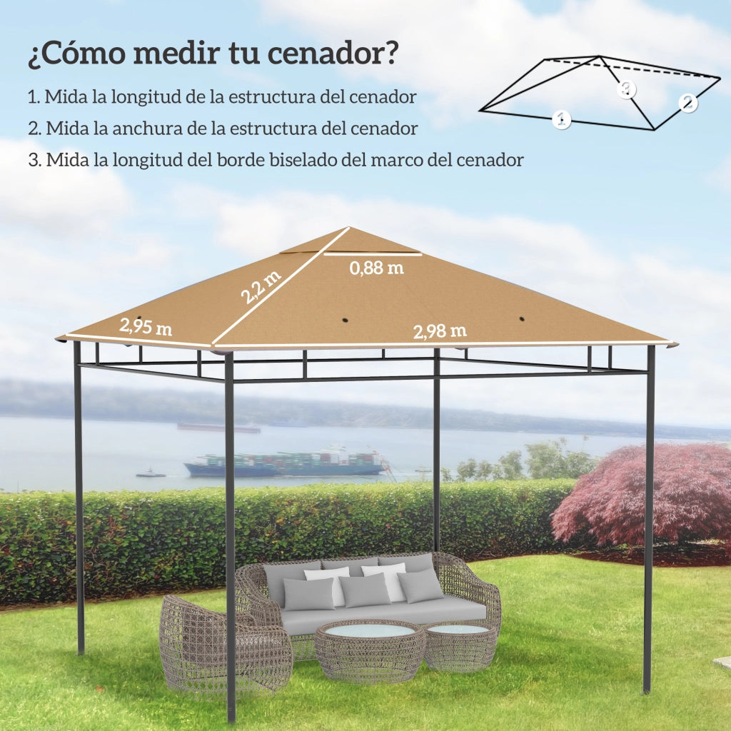 Copertura per gazebo 300x300 cm ¨C Minimal ¨C beige con fori di drenaggio