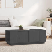 Tavolino da Salotto Grigio 110x50x40 cm Legno Massello di Pino 814431