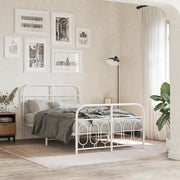 Giroletto con Testiera e Pediera-Struttura Letto Metallo Bianco 120x190 cm 948737