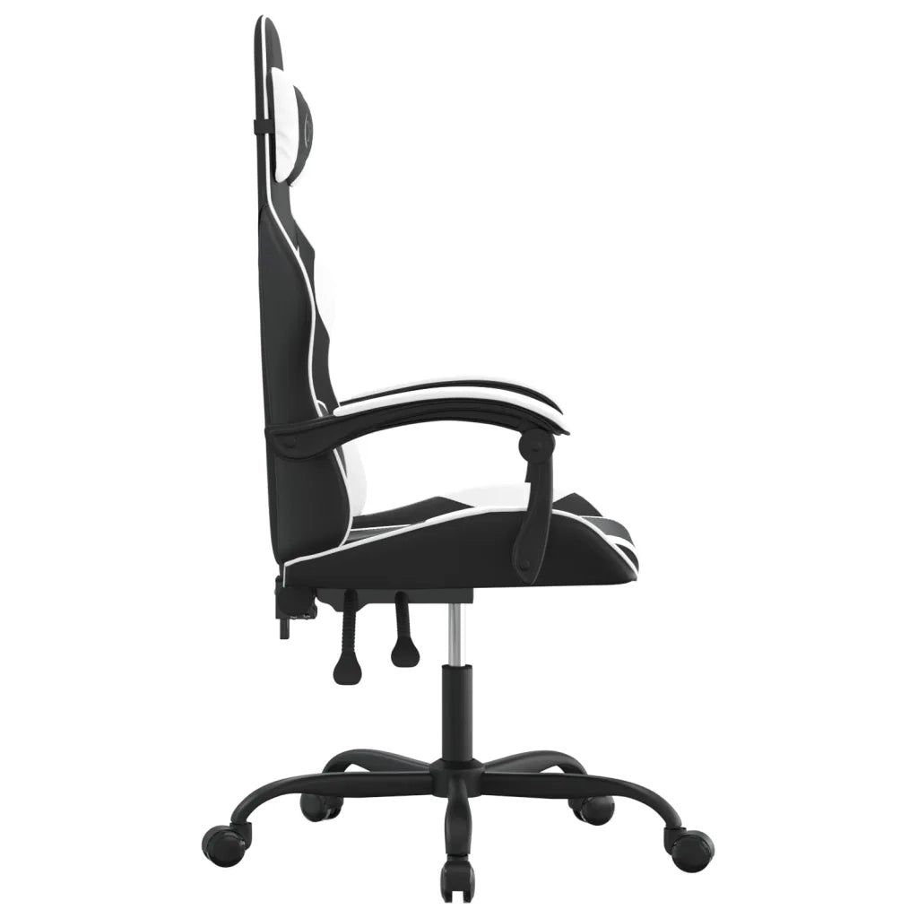 Sedia da Gaming Girevole Nero e Bianco in Similpelle 349572