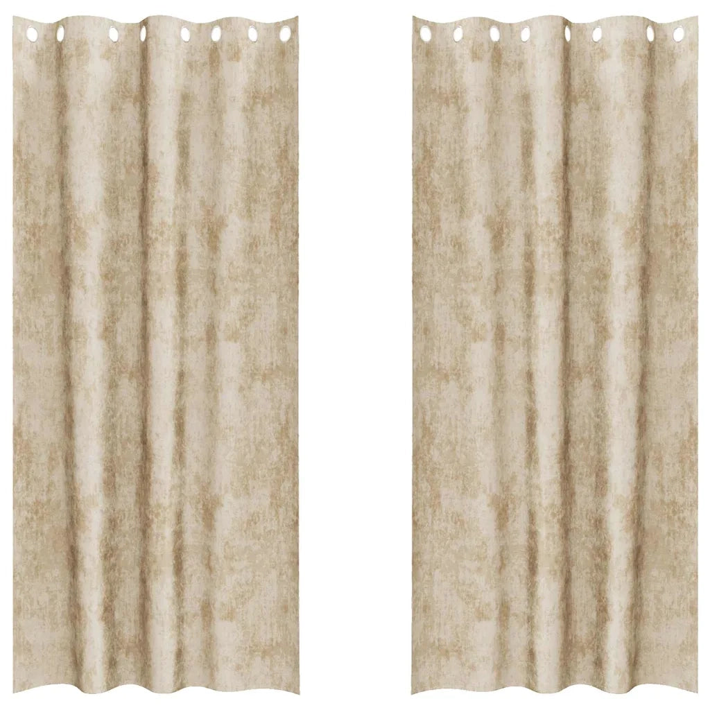 Tende in Velluto 2 pz Crema 245 x 140 cm Velluto 4107666