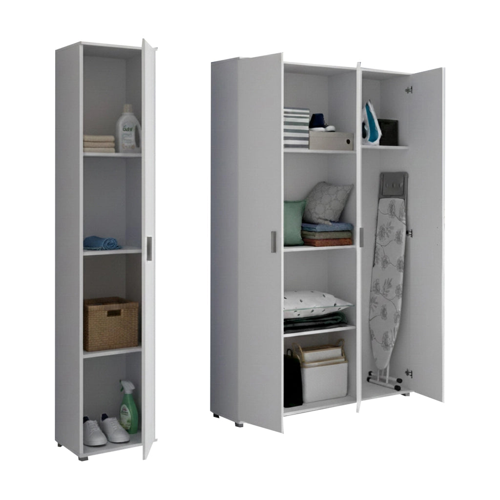 Stazzona, Armadio Multiuso Grande Modulabile, 155x190h cm Bianco