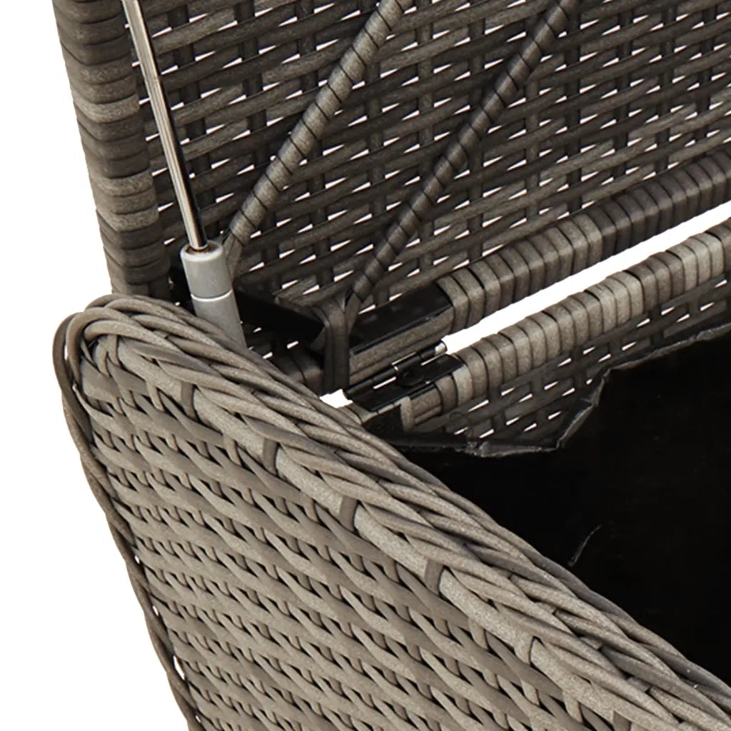 Cassapanca con Cuscino-Baule-Panca con ContenitoreGrigia 80x51x52 cm in Polyrattan