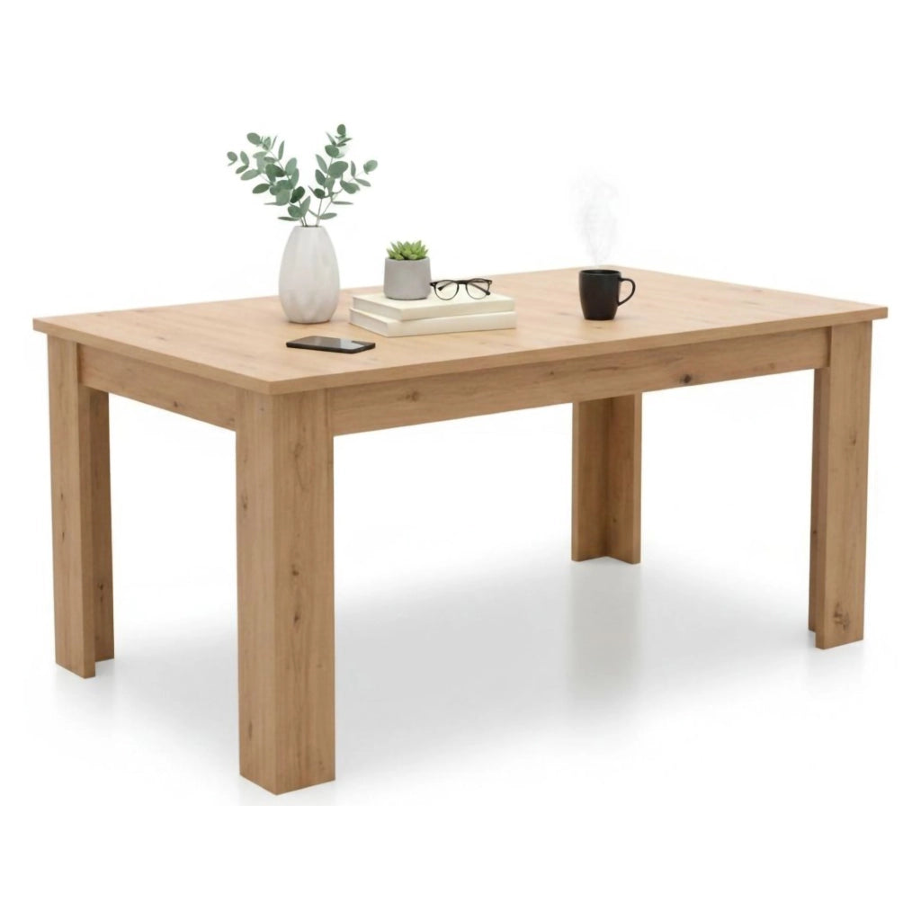 Lanusei, Tavolo Allungabile 8 Posti, 160.5x90.5x76.5h cm Marrone Rovere Nodi
