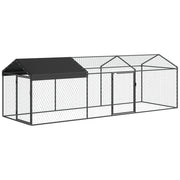 Pollaio per Galline da Esterno 3x1x1 m con Tetto Impermeabile Anti-UV e Serratura in Acciaio Zincato Nero