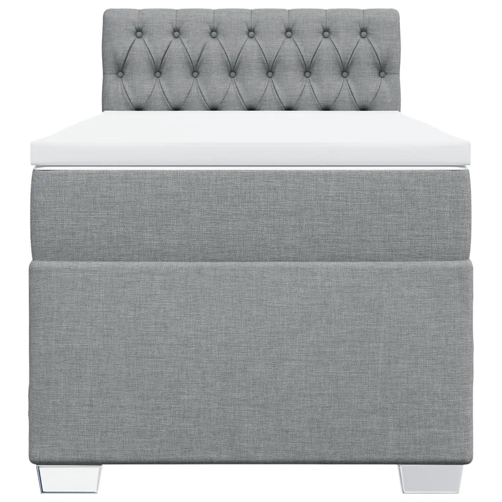 Giroletto a Molle con Materasso Grigio Chiaro 90x200 cm Tessuto