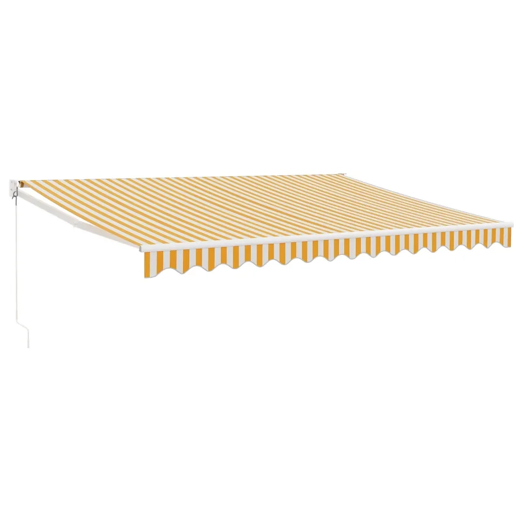 Tenda Retrattile Gialla e Bianca 4,5x3 m in Tessuto e Alluminio 3154434