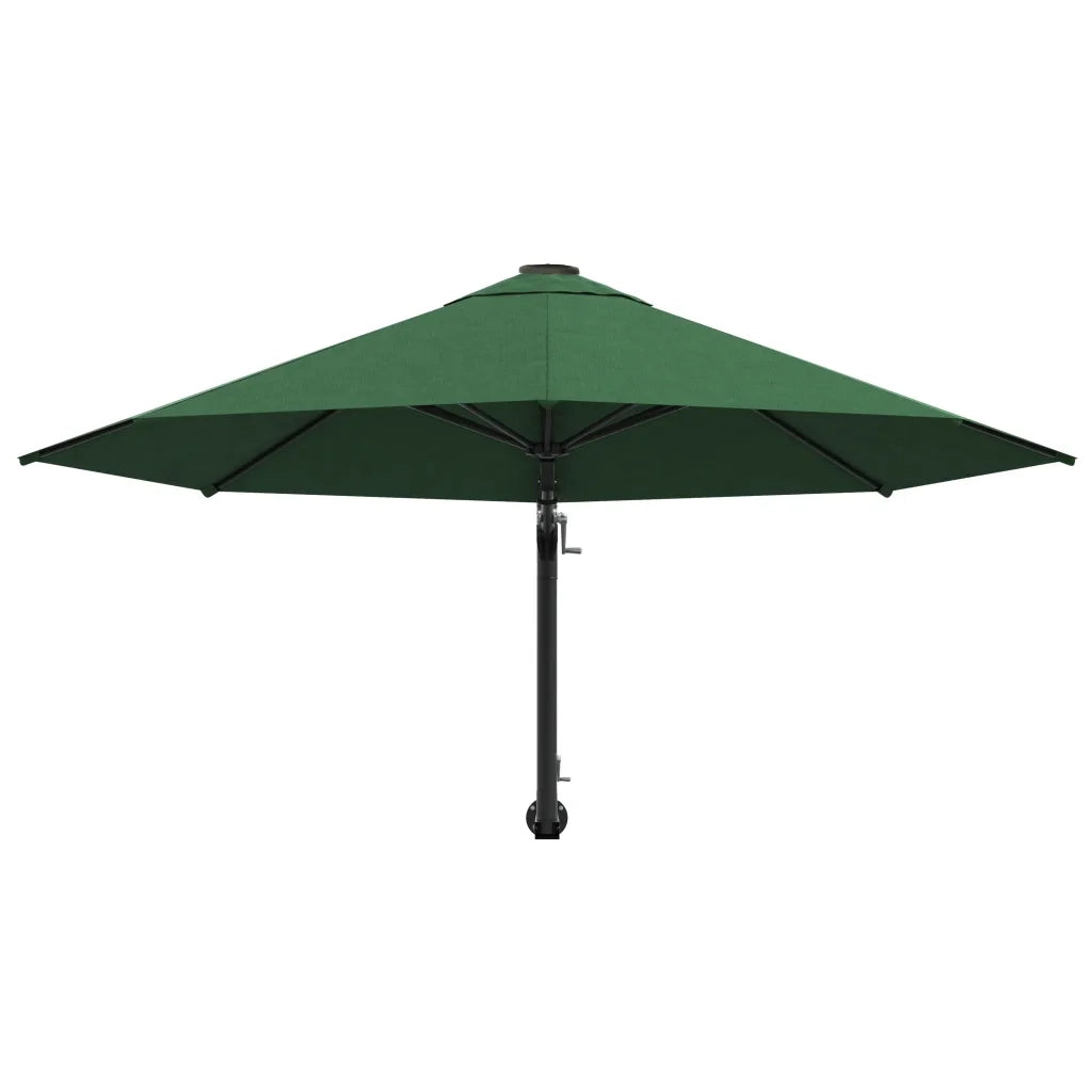 Ombrellone a Muro con Palo in Metallo 300 cm Verde 44864