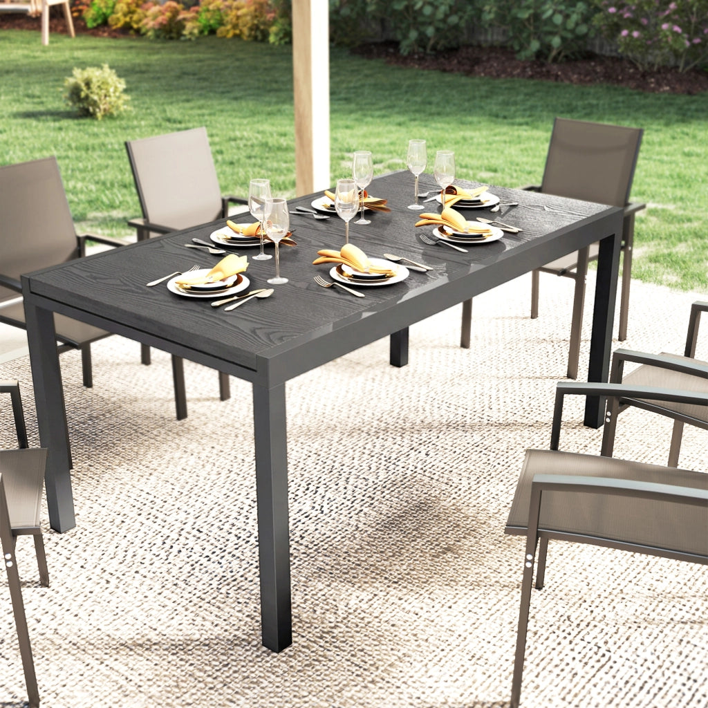Tavolo da Giardino Allungabile ¨C Minimal ¨C Grigio Antracite 214x85x75 cm