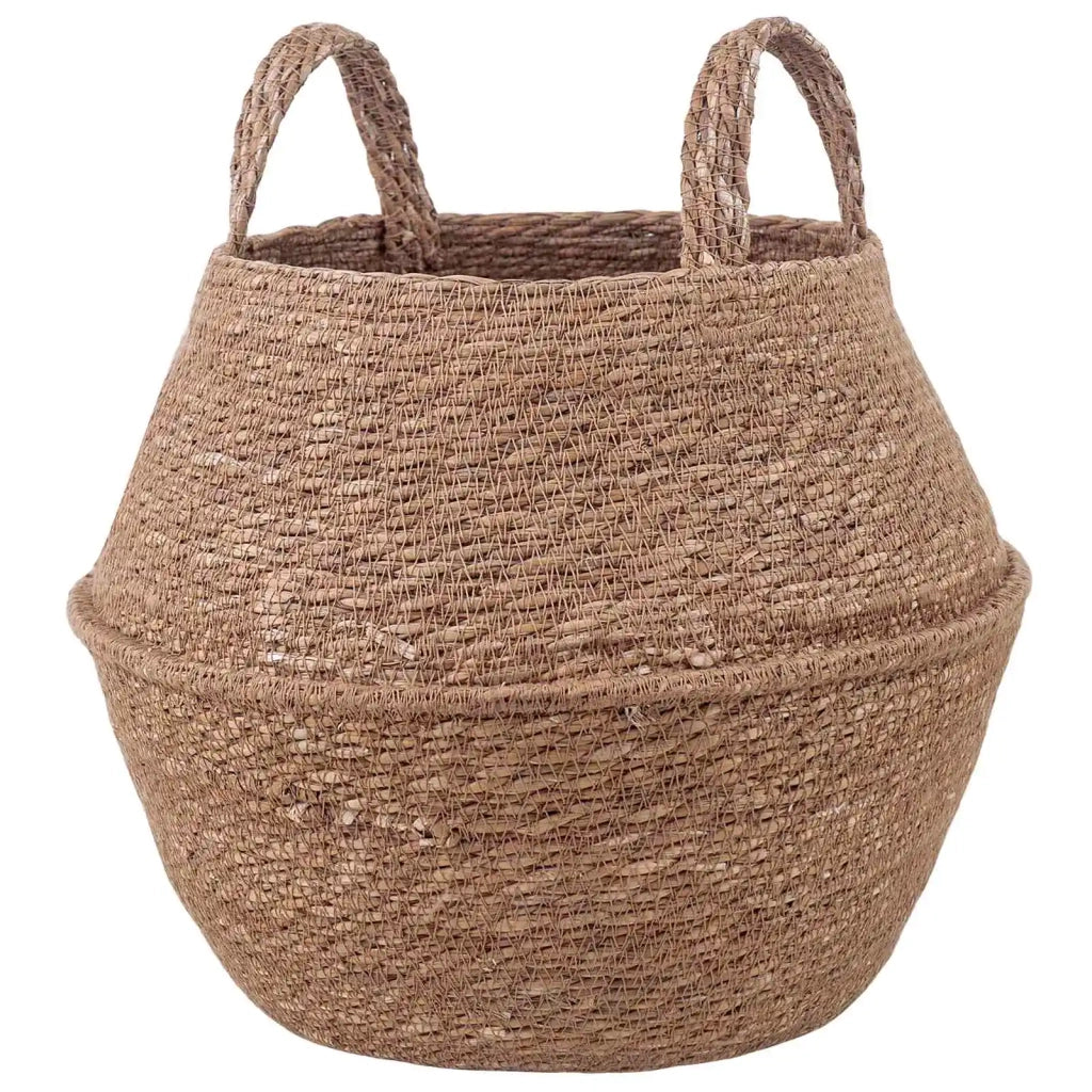 Vaso da fiori con manici Naturale Ø 32 x 32 cm 100% Erba marina