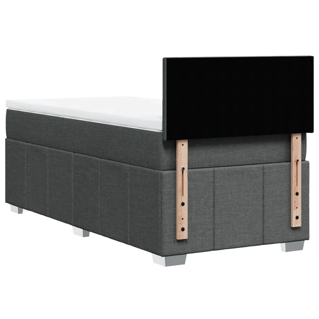 Giroletto a Molle con Materasso Grigio Scuro 100x200 cm Tessuto 3286973