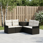 Set di divani 5 pz Nero e Bianco Crema 3447732