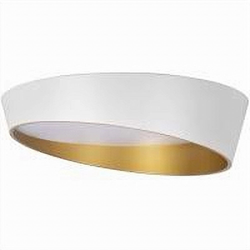 Trade Shop - Plafoniera Led 68w Bianco Oro Lampadario Soffitto Tondo Irregolare Luce Naturale 32781 -