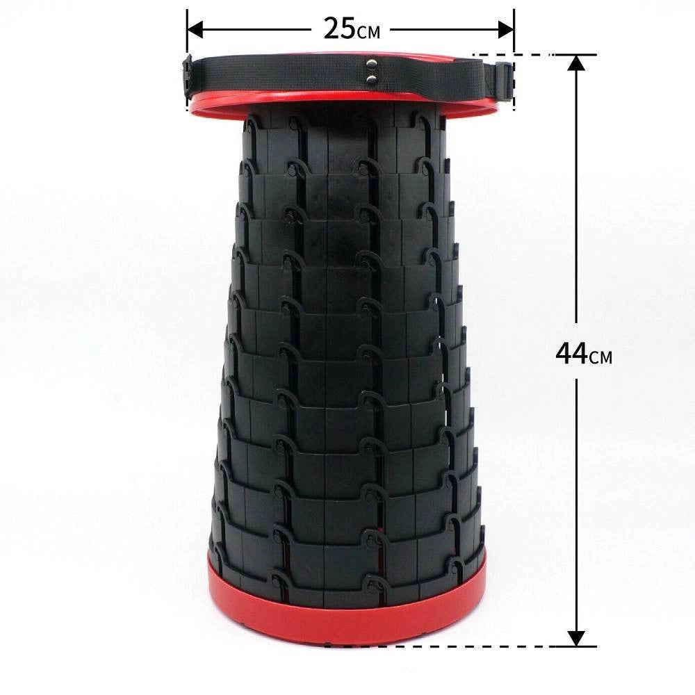 Trade Shop - Sgabello Telescopico Pieghevole Sedia Da Pesca Portatile Compatta Sgabello -