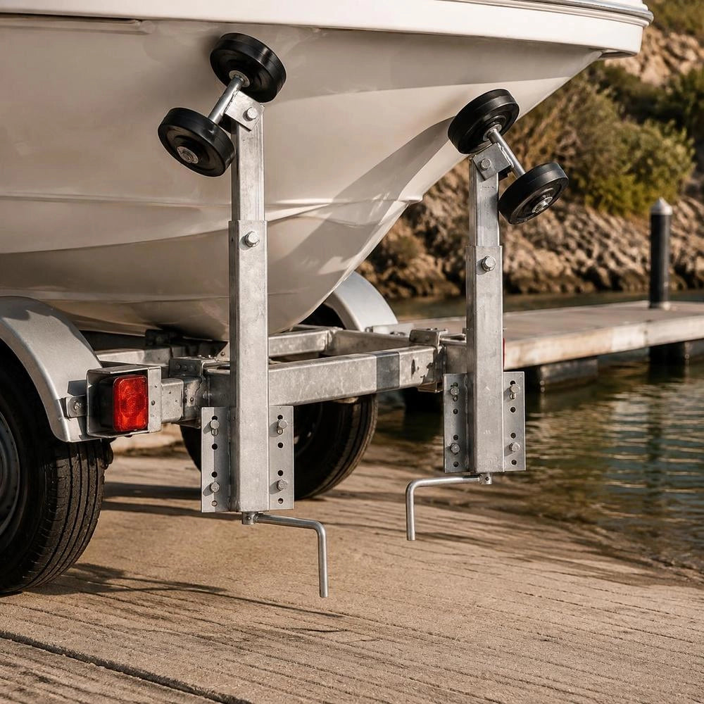 Boat Trailer Supports, Double Rollers, Set Of 2, 59-84 Cm
