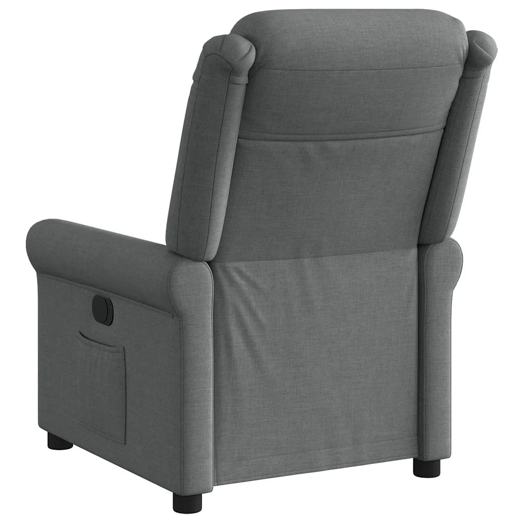 Poltrona | Sedia Relax Elettrica Reclinabile Grigio Scuro in Tessuto