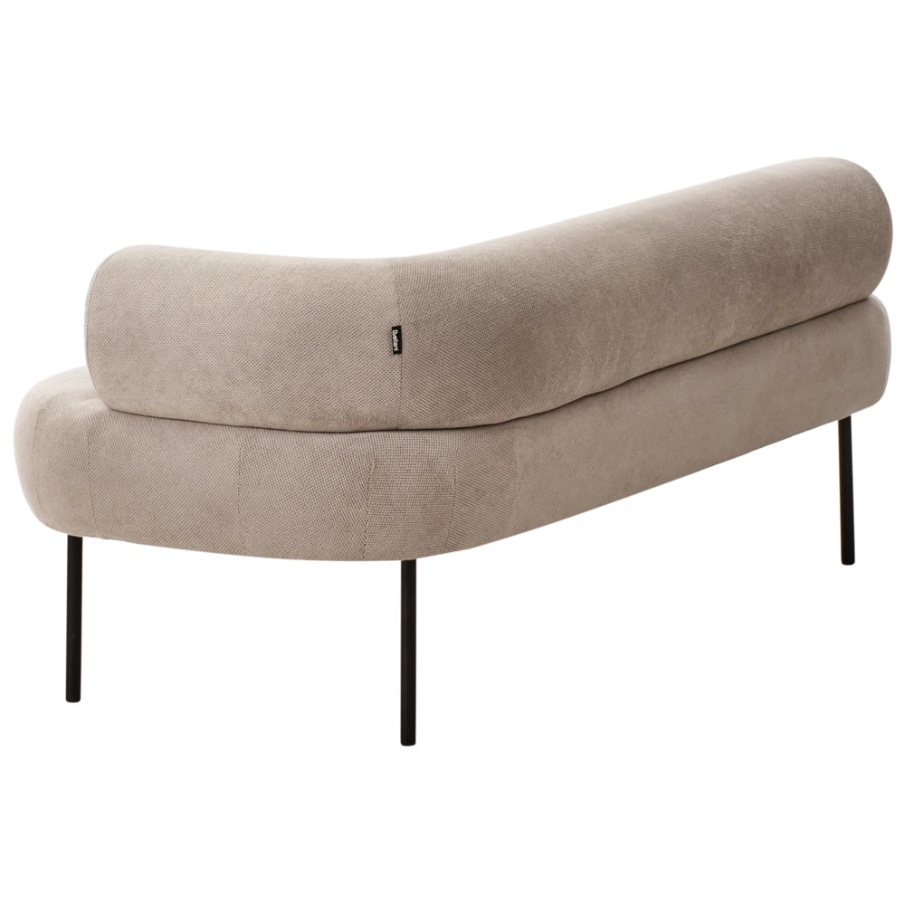 Chaise Lounge Tortora Destra in tessuto poliestere con cuscini decorativi Gambe in metallo Soggiorno di design moderno