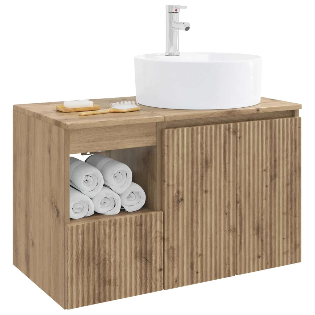Set di mobili per il bagno 2 pz Rovere Artigianale 3404083