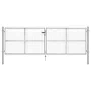 Cancello da Giardino in Acciaio Zincato 400x125 cm Argento 144300
