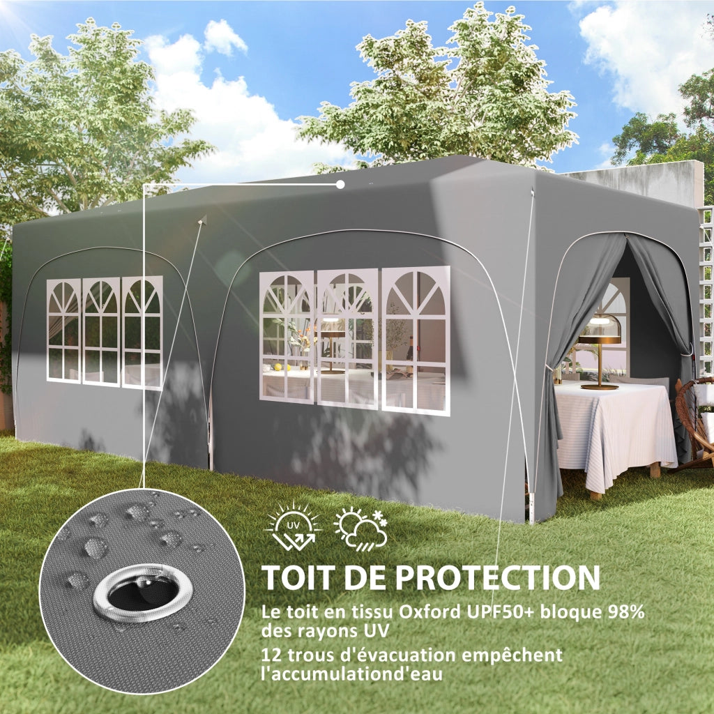 Tonnelle pliante 3x6m Pop Up ¨C zephmum ¨C Grigio chiaro