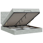 Letto ottomano con materasso Grigio Chiaro 160 x 200 cm Velluto 3457659