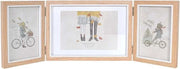 Fotoliste in legno per foto 10 x 15 cm e 13 x 18 cm - set da 3 - fotoliste pieghevole a triplo - fotoliste con chiusura a cerniera - legno - ideale per foto.