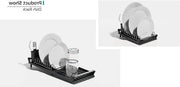 Afdruiprek siliconizzato espandibile - afdruiprek in acciaio inossidabile compatta con holder per coltelli - afdruiprek per lavandino regolabile per cucina - nero -