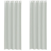 Tende in Voile con Occhielli 2 pz Grigio Chiaro 140x260 cm