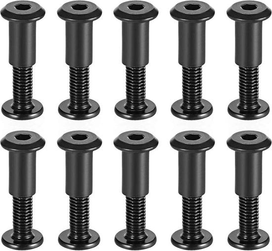 Set di connettori e viti per mobili - connettori, viti a cono, viti a 6 lobi, set di montaggio per mobili - diverse dimensioni e quantità in stock.
