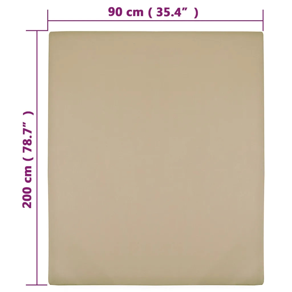 Lenzuola con Angoli Jersey 2pz Tortora 90x200 cm Cotone cod mxl 77906