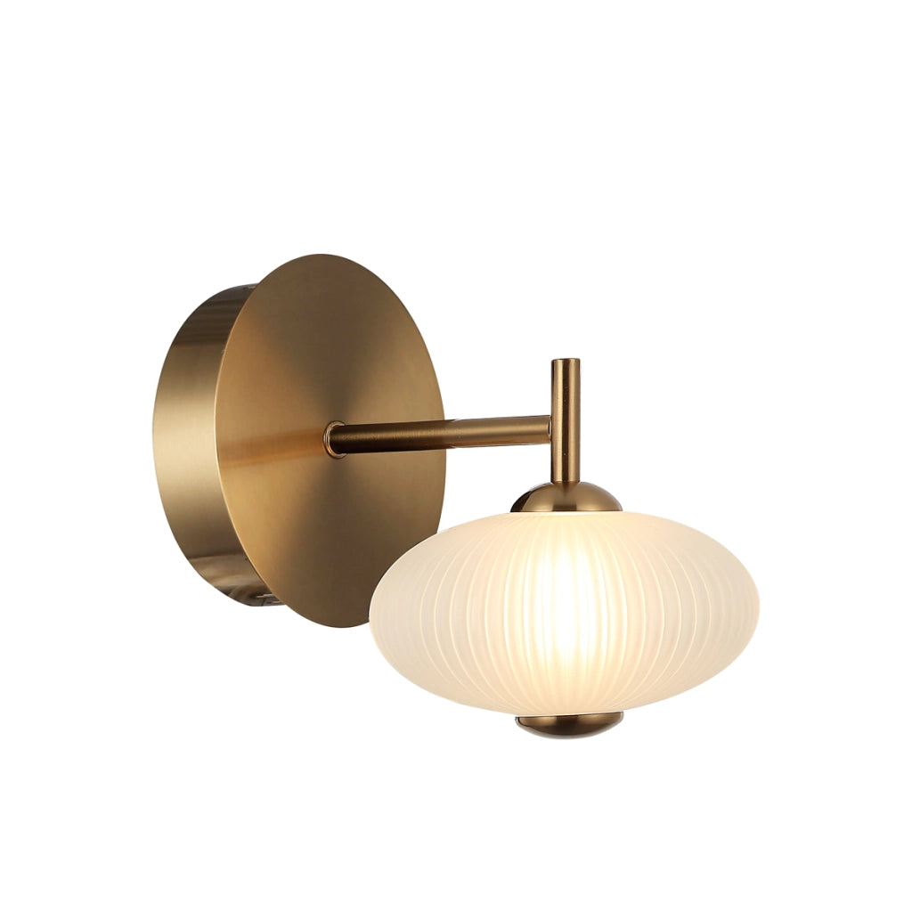 Applique NICO Italux oro rigato vetro bianco LED 5W