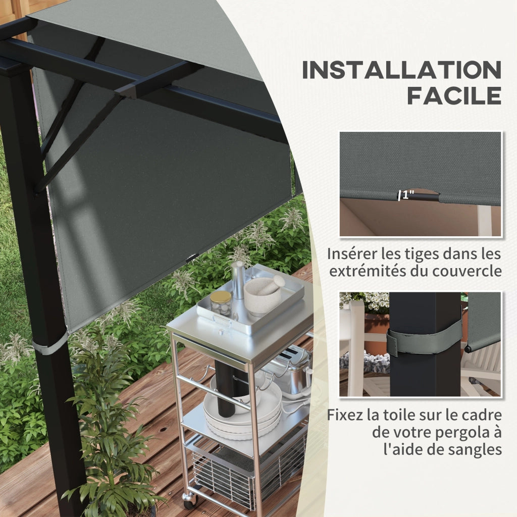 Telo pergola retrattile ¨C zephmum ¨C grigio scuro 4.9x1.2m
