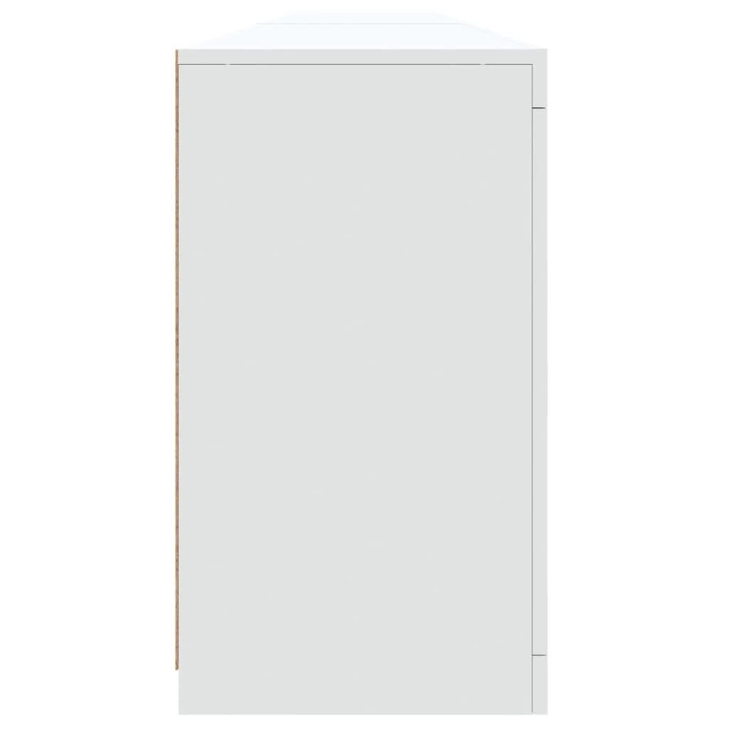 Buffet credenza cassettiera armadio mobile contenitore organizer per cucina soggiorno salotto con luci LED 283 x 37 x 67 cm bianco 02_0029847