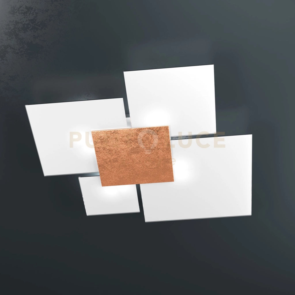 UPGRADE-90 APPLIQUE-PLAFONIERA 4 LUCI FOGLIA RAME 1148-90-FR