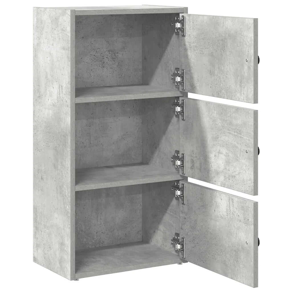Libreria-Scaffale per Libri-Mobile di Stoccaggio Grigio Cemento 40x24x77 cm in Legno Multistrato