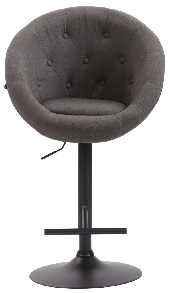Sgabello da bar London V2 in tessuto grigio scuro,nero