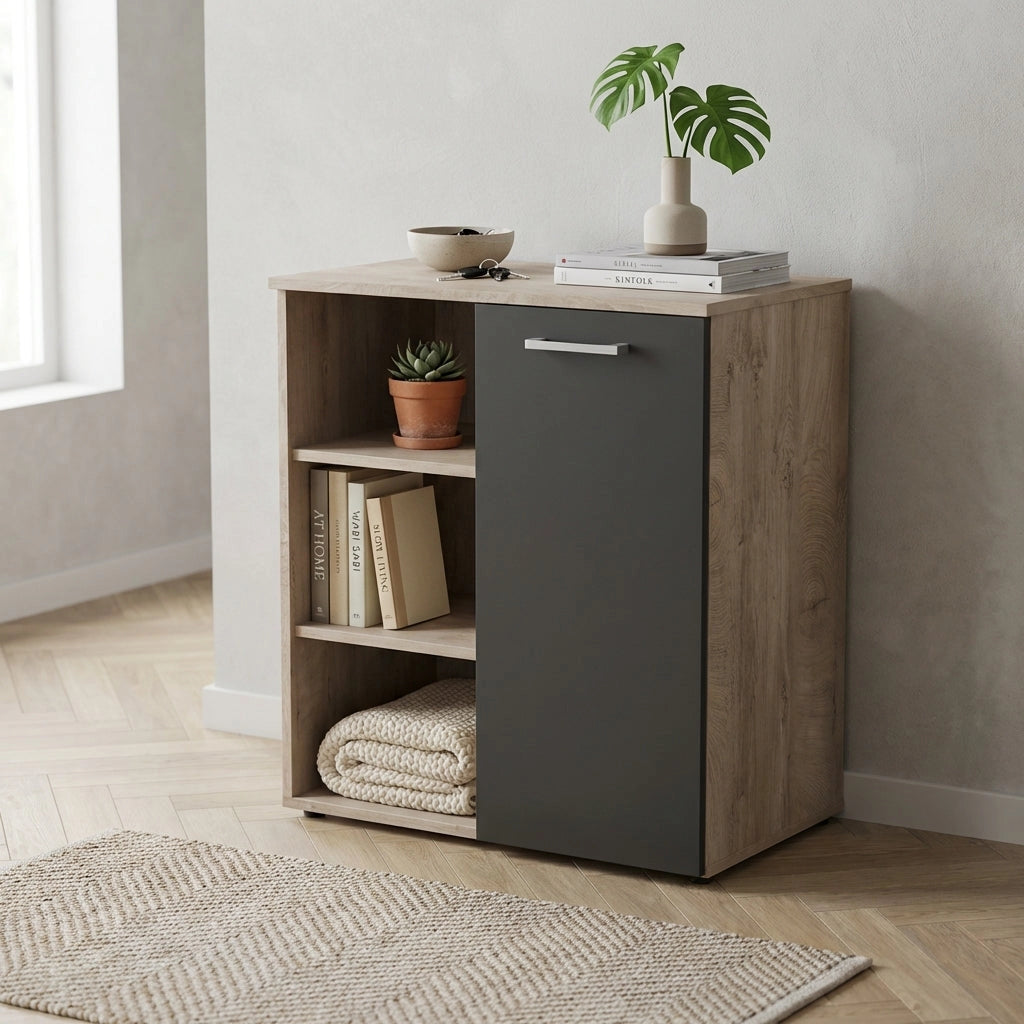Mobile Ingresso Moderno Salvaspazio in Legno Composito cm 68x35x87 - LOUIS