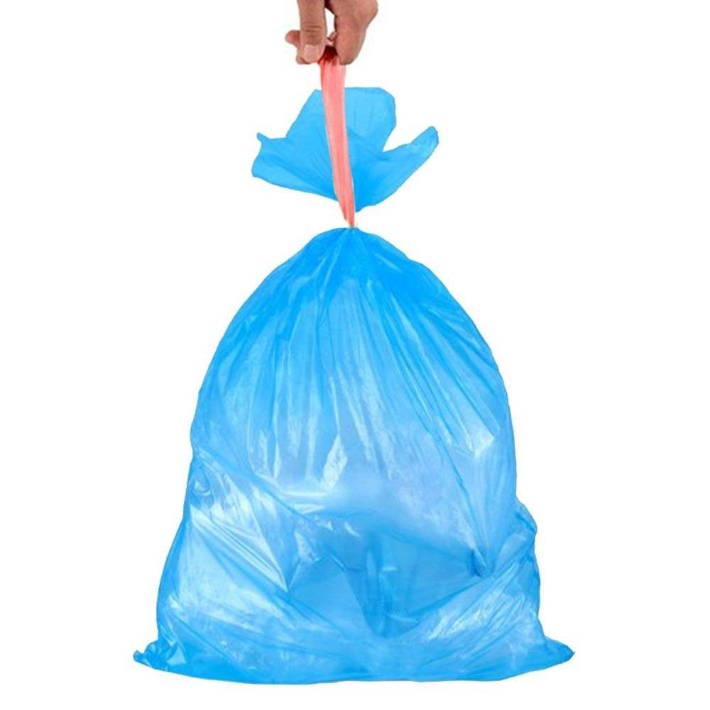 Trade Shop - Rotoli Sacchetti Buste Per Spazzatura 115lt 72x105cm Chiusura Con Laccetto Blu -